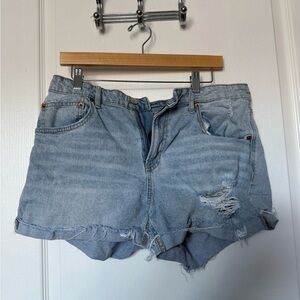 No Boundaries Light Blue Distressed Jean Shorts